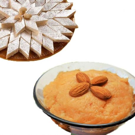 Kaju Kathli and Badam Halwa