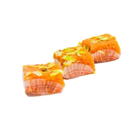 Orange Malai Burfi  (Kaka Halwai)