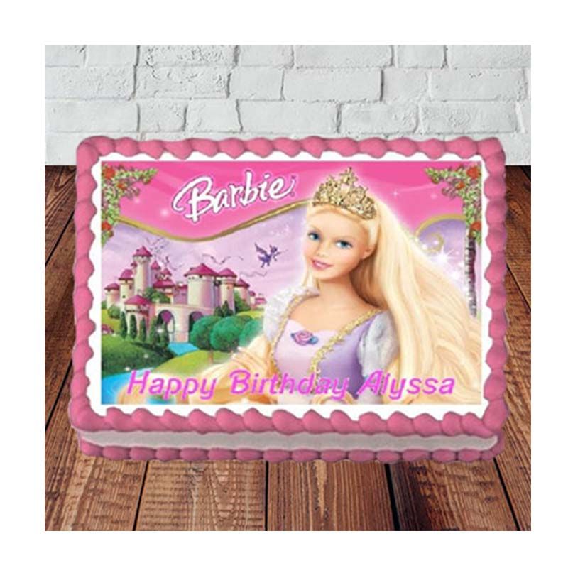 1kg Personalized Barbie Photo Cake