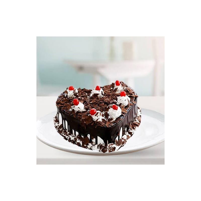 Heart Shaped Black Forest Cake 1.5Kg