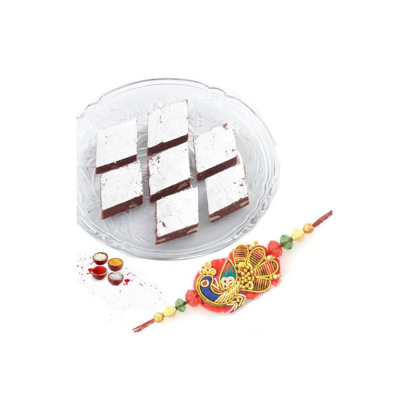 Rakhi with Chocolate Barfi