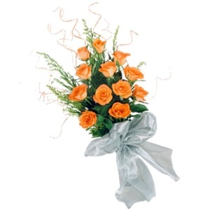 12 Orange Rose Bunch