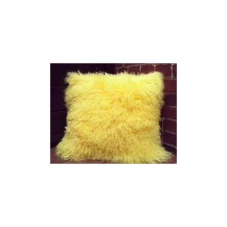 Chunmun fur Pillow yellow colour 2Pc zipped washable