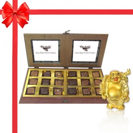 Belgium Chocolates  18 PC Delightful Chocolate Box with Buddha