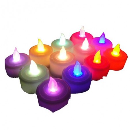 Eshoplift Multi Colour Led T Light Candles - Pack Of 24