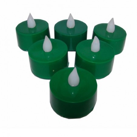 Eshoplift GREENColour Led T Light Candles - Pack Of 24