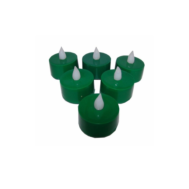Eshoplift GREEN Colour Led T Light Candles - Pack Of 12