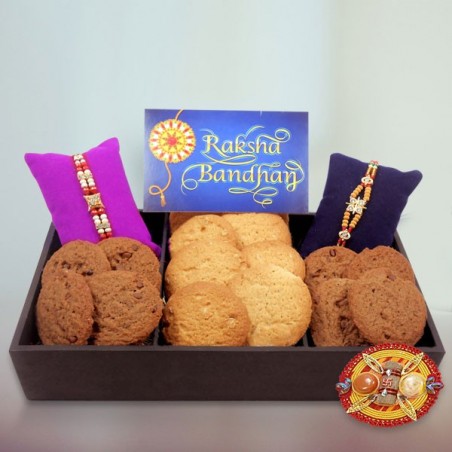 Cookies with 2 Rakhi Hamper