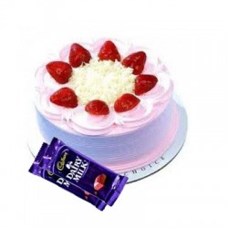 Strawberry Cake n Dairy milk combo