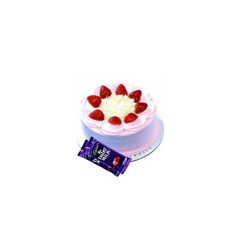 Strawberry Cake n Dairy milk combo
