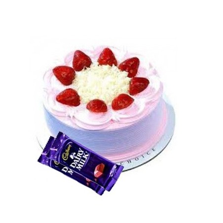 Strawberry Cake n Dairy milk combo