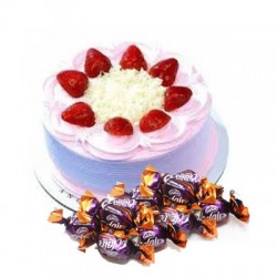 Strawberry Cake n  25 eclairs combo