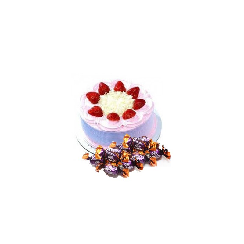 Strawberry Cake n  25 eclairs combo