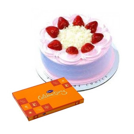 Strawberry Cake n Celebration combo