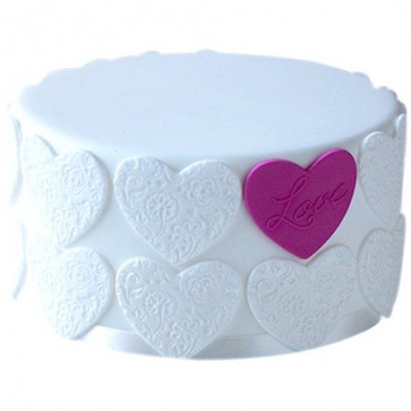 Heart With Rose Cake 1Kg