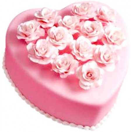Pink Heart Rose Cake 1Kg