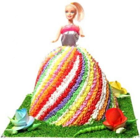 Rainbow Barbie Cake 2 KG