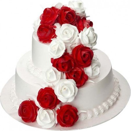 Red n White Rose Cake 3.5 KG