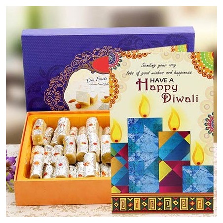 Kaju Roll with Diwali Card
