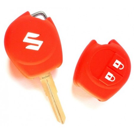Silicone Car Key Cover For Suzuki 2 Button Remote Key (Red)