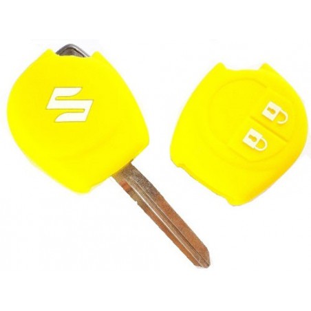 Silicone Car Key Cover For Suzuki 2 Button Remote Key (Yellow)