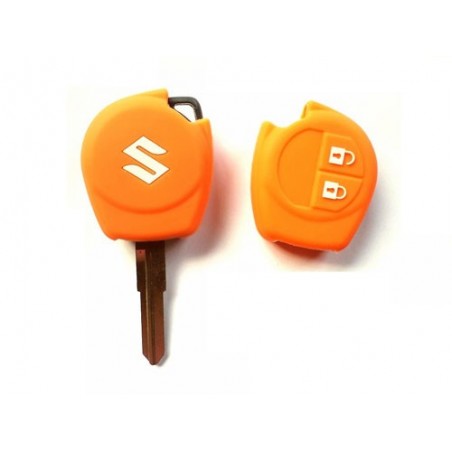Silicone Car Key Cover For Suzuki 2 Button Remote Key (Orange)