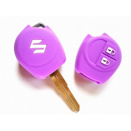 Silicone Car Key Cover For Suzuki 2 Button Remote Key (Purple)