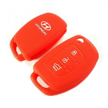 Silicon Key Cover For Hyunda I20 , Igen,New Verna  & Xcent 3 Button Flip Remote Key ( Red)