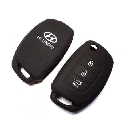 Silicon Key Cover For Hyunda I20 , Igen,New Verna  & Xcent 3 Button Flip Remote Key ( Black)