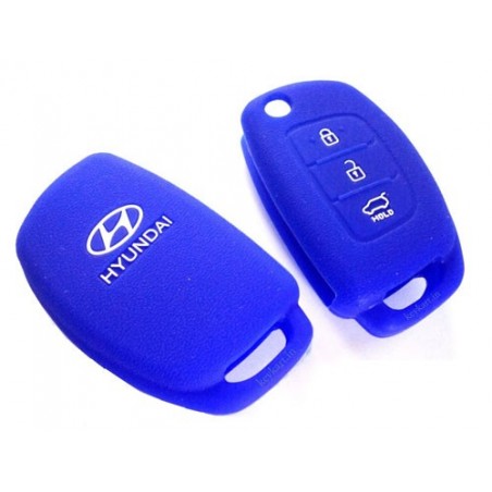 Silicon Key Cover For Hyunda I20 , Igen,New Verna  & Xcent 3 Button Flip Remote Key ( Blue)
