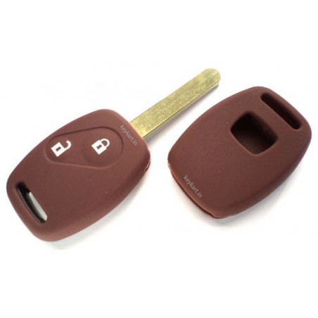 Silicone Key Cover For Honda 2 Button Remote Key ( Brown)