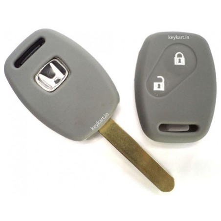 Silicone Key Cover For Honda 2 Button Remote Key ( Grey)