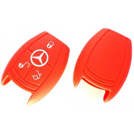 Silicone Key Cover For Mercedes  Benz 3 Button Smart Key (Red)