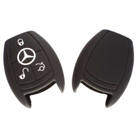 Silicone Key Cover For Mercedes  Benz 3 Button Smart Key (Black)