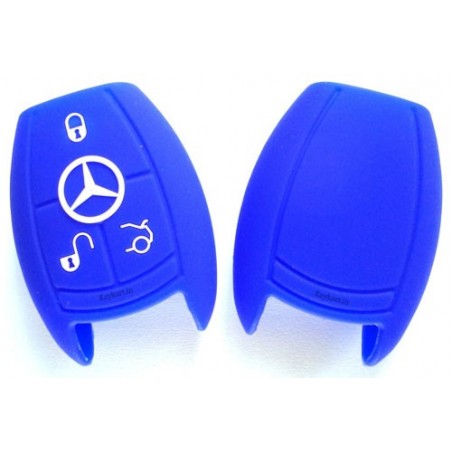 Silicone Key Cover For Mercedes  Benz 3 Button Smart Key (Blue)
