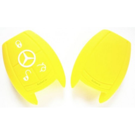 Silicone Key Cover For Mercedes  Benz 3 Button Smart Key (Yellow)