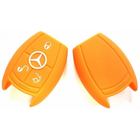 Silicone Key Cover For Mercedes  Benz 3 Button Smart Key (Orange)