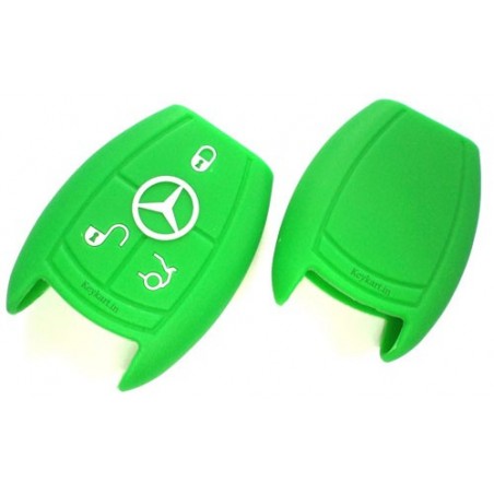 Silicone Key Cover For Mercedes  Benz 3 Button Smart Key (Green)