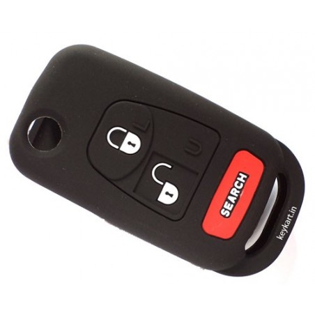 Silicone Key Cover For Mahindra Bolero Flip Type Key ( Black)