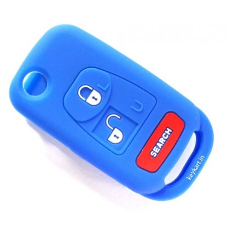 Silicone Key Cover For Mahindra Bolero Flip Type Key ( Blue)