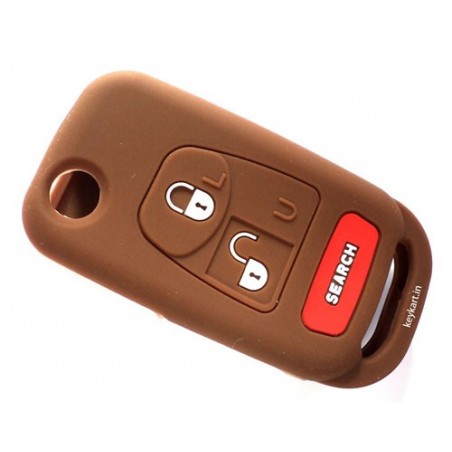 Silicone Key Cover For Mahindra Bolero Flip Type Key ( Brown)