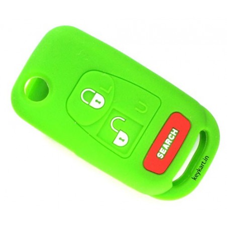 Silicone Key Cover For Mahindra Bolero Flip Type Key (Light Green)