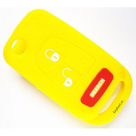 Silicone Key Cover For Mahindra Bolero Flip Type Key (Yellow)