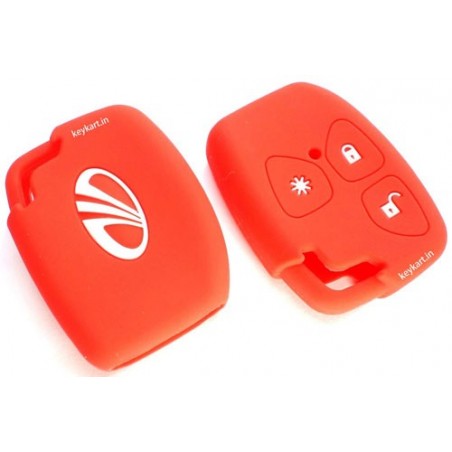 Silicone Key Cover For Mahindra Xylo /Scorpio / Quanto  3 Button Remote Key (Red)