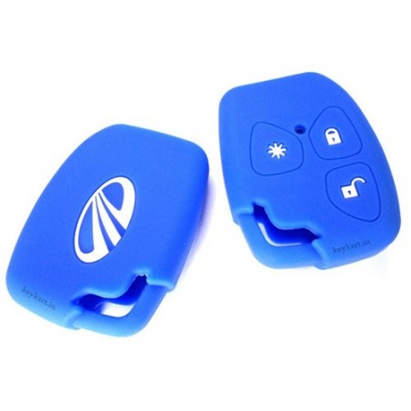 Silicone Key Cover For Mahindra Xylo /Scorpio / Quanto  3 Button Remote Key (Blue)