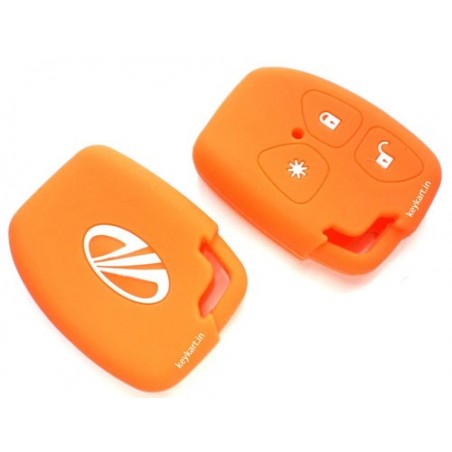 Silicone Key Cover For Mahindra Xylo /Scorpio / Quanto  3 Button Remote Key (Orange)