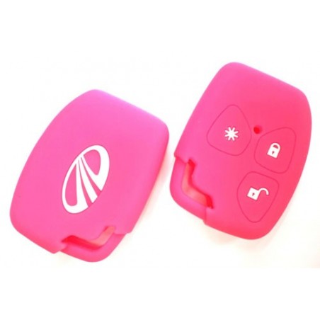 Silicone Key Cover For Mahindra Xylo /Scorpio / Quanto  3 Button Remote Key (Pink)