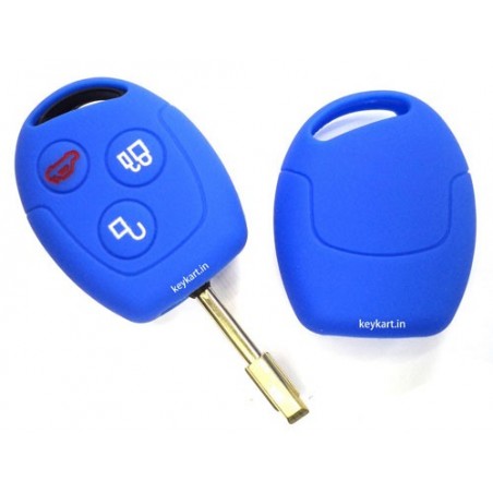 Silicone Key Cover For Ford 3 Button Remote Key (Old Type )(Blue)