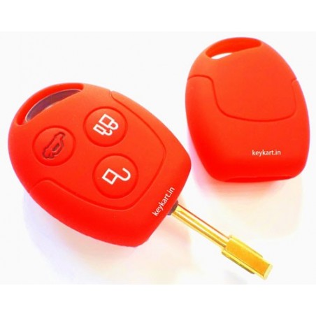 Silicone Key Cover For Ford 3 Button Remote Key (Old Type )(Red)