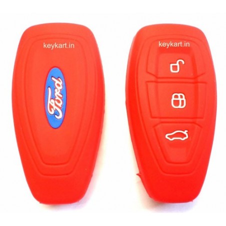 Silicone Key Cover For Ford 3 Button Smart Key (Red)